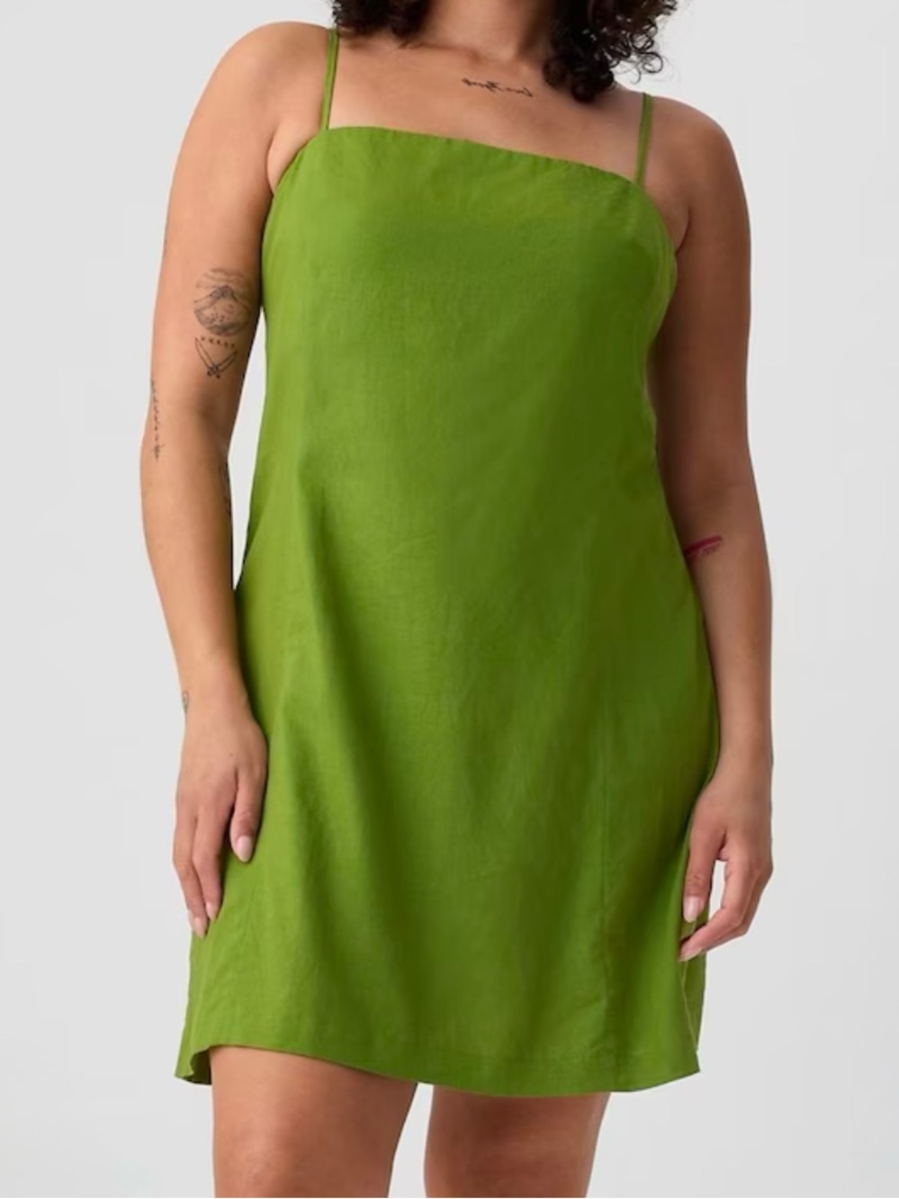 The Gap Green Linen-Blend Mini Dress side S